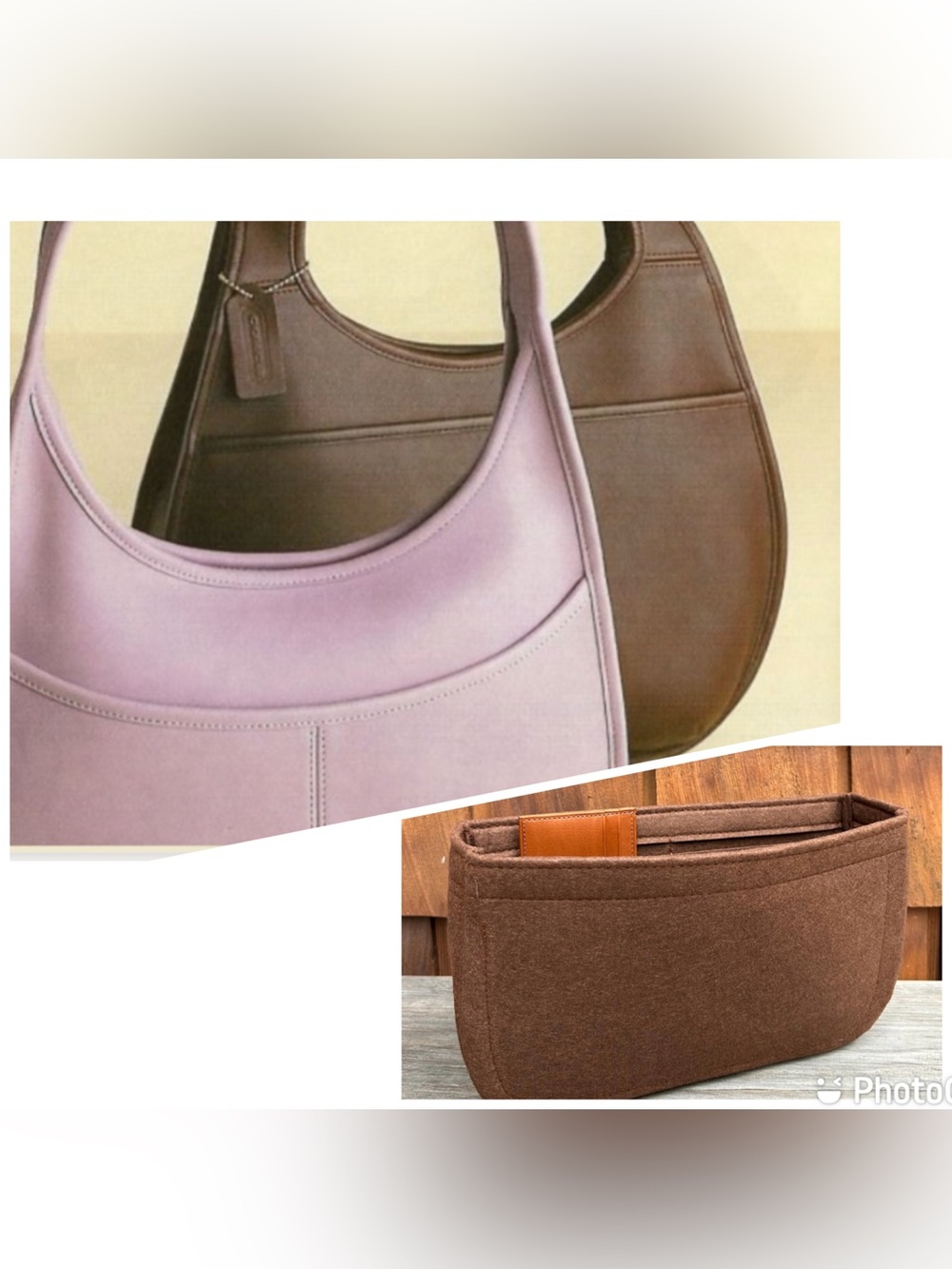 Felt insert bag organizer for Vintage Coach Ergo 9033, 9025